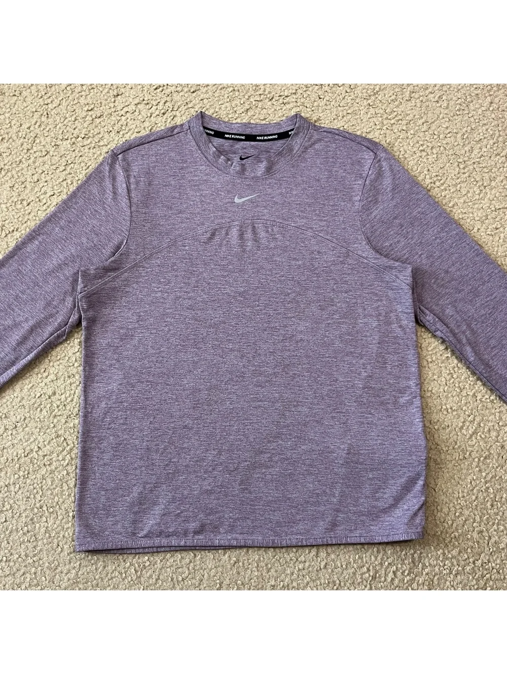 Nike Swift Element UV Crew Neck Running Top Women Small Purple Heather